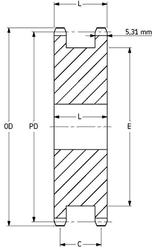 Звездочка PHS 06B-1DSA16